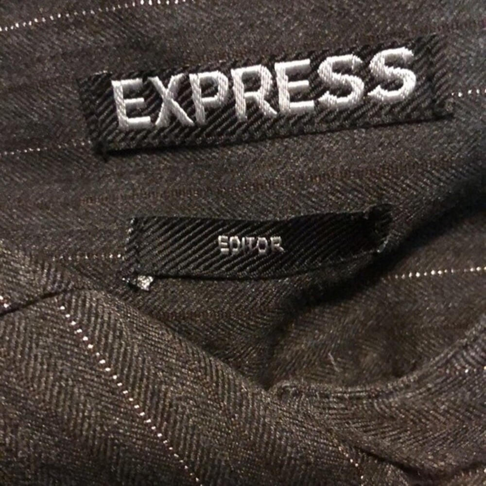 Express Editor Trousers Size 2 Grey With Silver T… - image 2